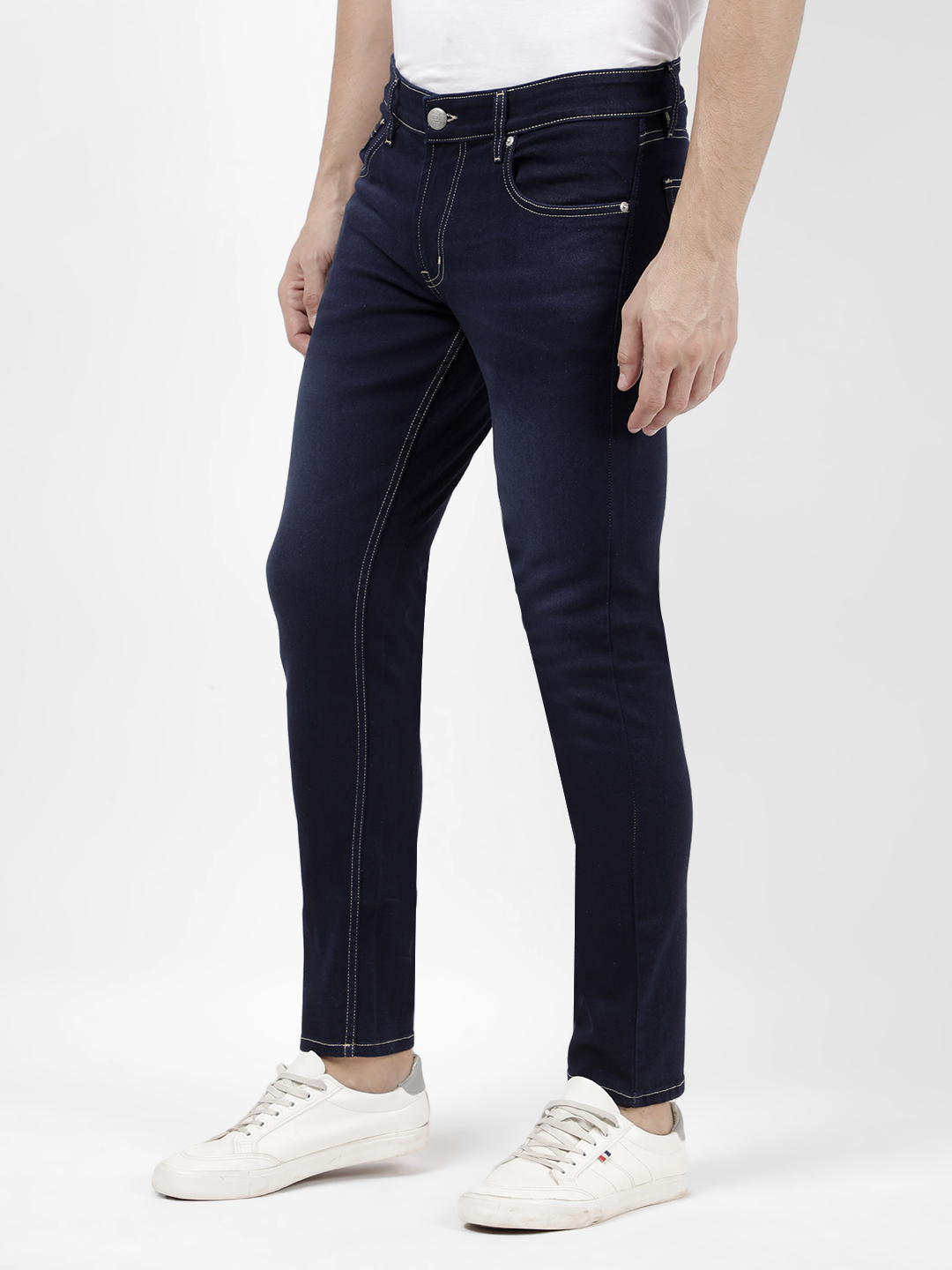 Numero Uno Men Solid Dark Blue Jeans